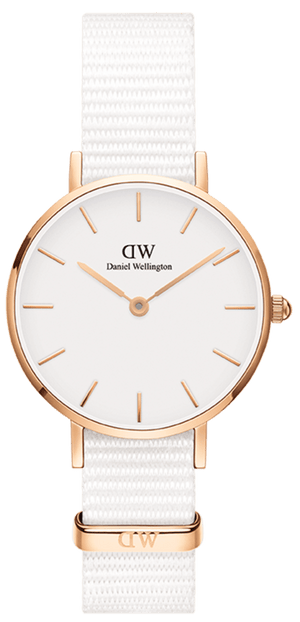 Buy Shop Daniel Wellington Classic Petite Dover White Dial White Nylon Strap Watch For Women - DW00100313 USA Online