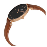 Buy Shop Daniel Wellington Classic Petite Durham Black Dial Brown Leather Strap Watch For Women - DW00100166 USA Online
