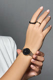 Buy Shop Daniel Wellington Classic Petite Evergold Black Dial Gold Mesh Bracelet Watch For Women - DW00100349 USA Online