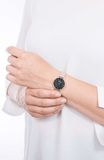 Buy Shop Daniel Wellington Classic Petite Evergold Black Dial Gold Mesh Bracelet Watch For Women - DW00100349 USA Online