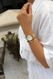 Buy Shop Daniel Wellington Classic Petite Evergold White Dial Gold Mesh Bracelet Watch For Women - DW00100350 USA Online