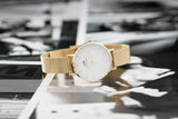Buy Shop Daniel Wellington Classic Petite Evergold White Dial Gold Mesh Bracelet Watch For Women - DW00100350 USA Online