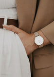 Buy Shop Daniel Wellington Classic Petite Evergold White Dial Gold Mesh Bracelet Watch For Women - DW00100350 USA Online