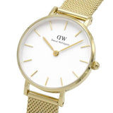 Buy Shop Daniel Wellington Classic Petite Evergold White Dial Gold Mesh Bracelet Watch For Women - DW00100350 USA Online