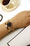 Buy Shop Daniel Wellington Classic Petite Melrose Black Dial Rose Gold Mesh Bracelet Watch For Women - DW00100217 USA Online