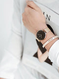 Buy Shop Daniel Wellington Classic Petite Melrose Black Dial Rose Gold Mesh Bracelet Watch For Women - DW00100217 USA Online