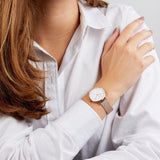 Buy Shop Daniel Wellington Classic Petite Melrose White Dial Rose Gold Mesh Bracelet Watch For Women - DW00100163 USA Online