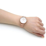 Daniel Wellington Classic Petite Melrose White Dial Rose Gold Mesh Bracelet Watch For Women - DW00100163