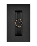 Buy Shop Daniel Wellington Classic Petite Pressed Ashfield Black Dial Black Mesh Bracelet Watch For Women - DW00100441 USA Online