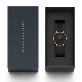 Buy Shop Daniel Wellington Classic Petite Pressed Ashfield Black Dial Black Mesh Bracelet Watch For Women - DW00100441 USA Online