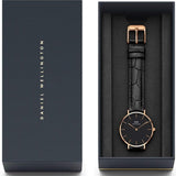 Buy Shop Daniel Wellington Classic Petite Reading Black Dial Black Leather Strap Watch For Women - DW00100167 USA Online
