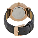 Buy Shop Daniel Wellington Classic Petite Reading Black Dial Black Leather Strap Watch For Women - DW00100167 USA Online