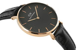 Buy Shop Daniel Wellington Classic Petite Reading Black Dial Black Leather Strap Watch For Women - DW00100167 USA Online