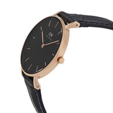 Buy Shop Daniel Wellington Classic Petite Reading Black Dial Black Leather Strap Watch For Women - DW00100167 USA Online