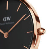 Buy Shop Daniel Wellington Classic Petite Reading Black Dial Black Leather Strap Watch For Women - DW00100167 USA Online