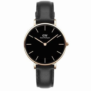 Buy Shop Daniel Wellington Classic Petite Reading Black Dial Black Leather Strap Watch For Women - DW00100167 USA Online