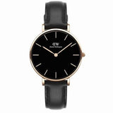 Buy Shop Daniel Wellington Classic Petite Reading Black Dial Black Leather Strap Watch For Women - DW00100167 USA Online