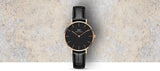 Daniel Wellington Classic Petite Reading Black Dial Black Leather Strap Watch For Women - DW00100167