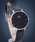 Buy Shop Daniel Wellington Classic Petite Reading Black Dial Black Leather Strap Watch For Women - DW00100179 USA Online