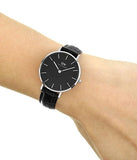 Buy Shop Daniel Wellington Classic Petite Reading Black Dial Black Leather Strap Watch For Women - DW00100179 USA Online