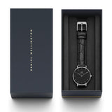 Buy Shop Daniel Wellington Classic Petite Reading Black Dial Black Leather Strap Watch For Women - DW00100179 USA Online