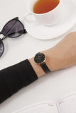 Buy Shop Daniel Wellington Classic Petite Reading Black Dial Black Leather Strap Watch For Women - DW00100223 USA Online