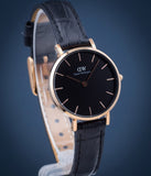 Buy Shop Daniel Wellington Classic Petite Reading Black Dial Black Leather Strap Watch For Women - DW00100223 USA Online
