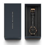 Buy Shop Daniel Wellington Classic Petite Reading Black Dial Black Leather Strap Watch For Women - DW00100223 USA Online