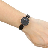 Buy Shop Daniel Wellington Classic Petite Reading Black Dial Black Leather Strap Watch For Women - DW00100223 USA Online