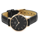 Buy Shop Daniel Wellington Classic Petite Reading Black Dial Black Leather Strap Watch For Women - DW00100223 USA Online