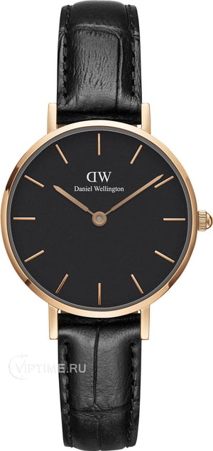 Buy Shop Daniel Wellington Classic Petite Reading Black Dial Black Leather Strap Watch For Women - DW00100223 USA Online