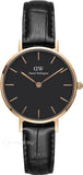 Buy Shop Daniel Wellington Classic Petite Reading Black Dial Black Leather Strap Watch For Women - DW00100223 USA Online