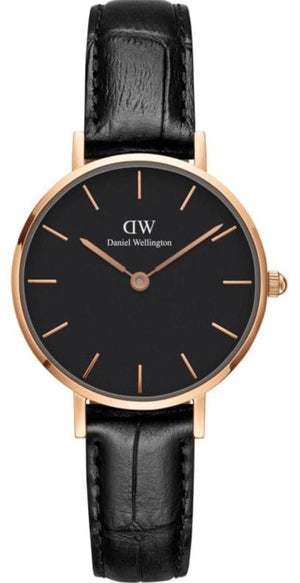 Buy Shop Daniel Wellington Classic Petite Reading Black Dial Black Leather Strap Watch For Women - DW00100223 USA Online