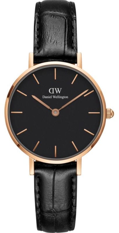 Buy Shop Daniel Wellington Classic Petite Reading Black Dial Black Leather Strap Watch For Women - DW00100223 USA Online