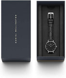Buy Shop Daniel Wellington Classic Petite Reading Black Dial Black Leather Strap Watch For Women - DW00100235 USA Online