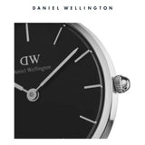 Buy Shop Daniel Wellington Classic Petite Reading Black Dial Black Leather Strap Watch For Women - DW00100235 USA Online