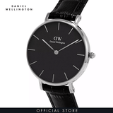 Buy Shop Daniel Wellington Classic Petite Reading Black Dial Black Leather Strap Watch For Women - DW00100235 USA Online