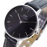 Buy Shop Daniel Wellington Classic Petite Reading Black Dial Black Leather Strap Watch For Women - DW00100235 USA Online