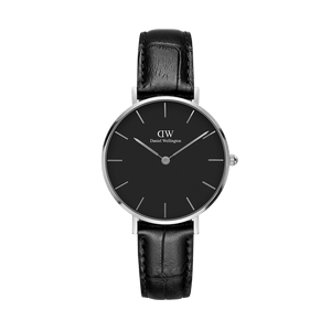 Buy Shop Daniel Wellington Classic Petite Reading Black Dial Black Leather Strap Watch For Women - DW00100235 USA Online