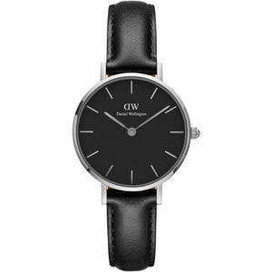 Buy Shop Daniel Wellington Classic Petite Reading Black Dial Black Leather Strap Watch For Women - DW00100235 USA Online