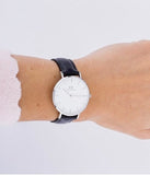 Buy Shop Daniel Wellington Classic Petite Reading White Dial Black Leather Strap Watch For Women - DW00100185 USA Online