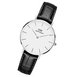 Buy Shop Daniel Wellington Classic Petite Reading White Dial Black Leather Strap Watch For Women - DW00100185 USA Online