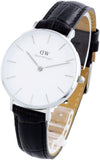 Buy Shop Daniel Wellington Classic Petite Reading White Dial Black Leather Strap Watch For Women - DW00100185 USA Online