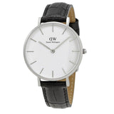 Buy Shop Daniel Wellington Classic Petite Reading White Dial Black Leather Strap Watch For Women - DW00100185 USA Online
