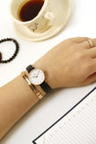 Buy Shop Daniel Wellington Classic Petite Reading White Dial Black Leather Strap Watch For Women - DW00100229 USA Online