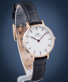 Buy Shop Daniel Wellington Classic Petite Reading White Dial Black Leather Strap Watch For Women - DW00100229 USA Online
