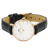 Buy Shop Daniel Wellington Classic Petite Reading White Dial Black Leather Strap Watch For Women - DW00100229 USA Online