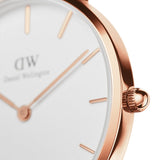 Buy Shop Daniel Wellington Classic Petite Reading White Dial Black Leather Strap Watch For Women - DW00100229 USA Online