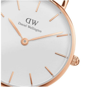 Buy Shop Daniel Wellington Classic Petite Reading White Dial Black Leather Strap Watch For Women - DW00100229 USA Online