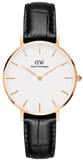 Buy Shop Daniel Wellington Classic Petite Reading White Dial Black Leather Strap Watch For Women - DW00100229 USA Online